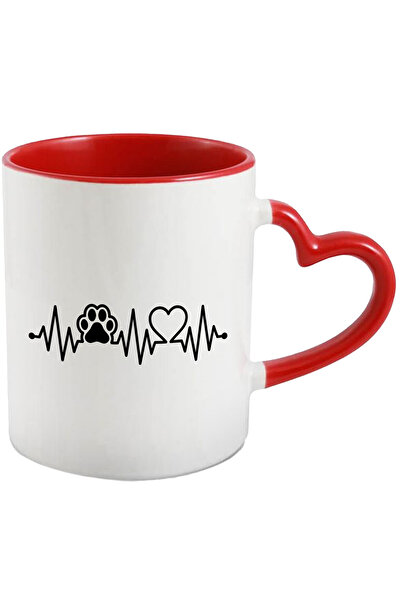 StoryGift Romania Cana Pentru Iubitorii De Animale - Importante Cu Maner Inima Rosie, Cu Maner Inima Ro,stg