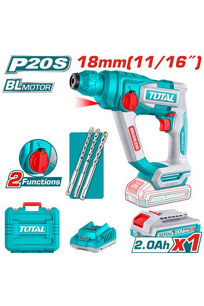 TOTAL Hilti 20v 18mm battery drill, plastic bag with battery and charger