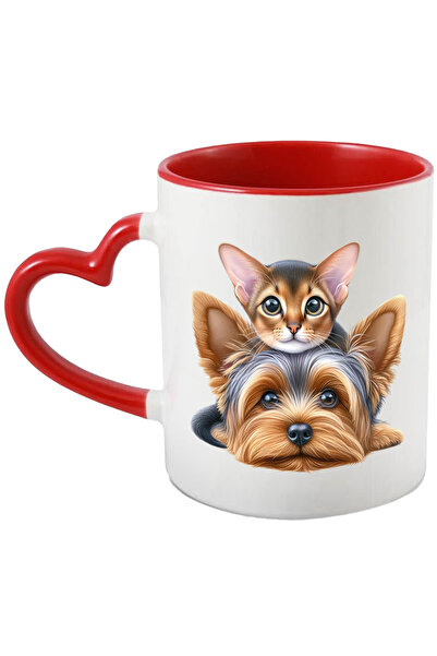 StoryGift Romania Cana Cu O Pisicuta Si Un Catelus, Ilustratie, Prietenie, In...