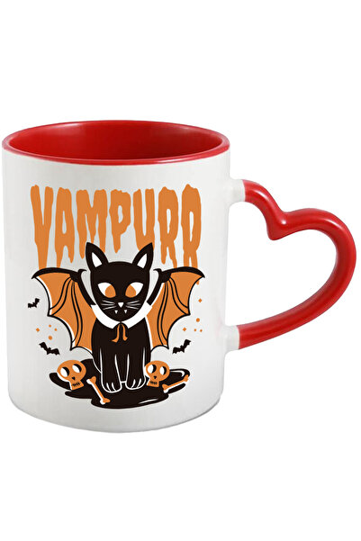 StoryGift Romania Cana Cu Mesaj In Engleza Vampurr, Pisica, Vampir, Halloween...