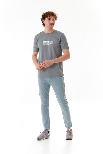 Fulla Moda Zigzag Patterned Crew Neck T-Shirt
