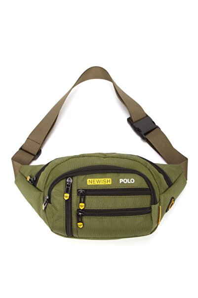 Newish Polo Men's Khaki Crossbody Cross Chest Shoulder and Waist Bag with USB Headphone Output