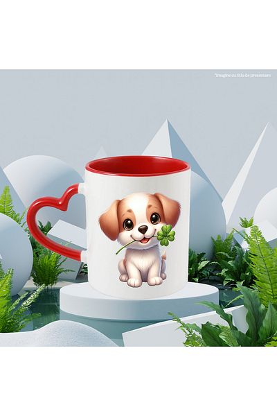StoryGift Romania CCana with a playful puppy | illustration | cheerful | luck | Ireland | shamrock with pa, With ,STG