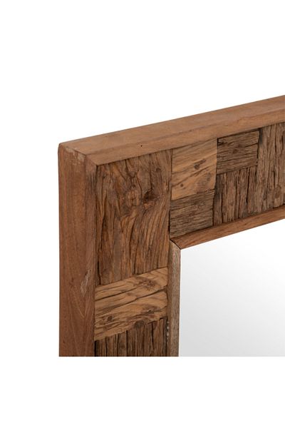 Atmosphera Ori Acacia Wood Handcrafted Rectangular Wall Mirror 70 x 115 cm