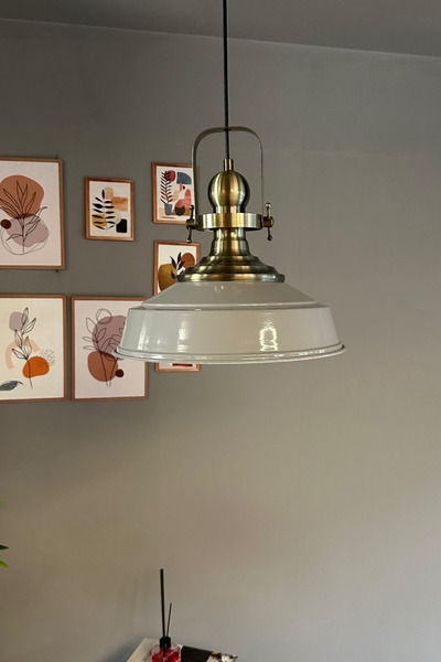 Bamyum Carmelo Gri Renk Asaletli Tekli Avize Eskitme Başlık Sarkıt Lamba Salon Aydınlatma