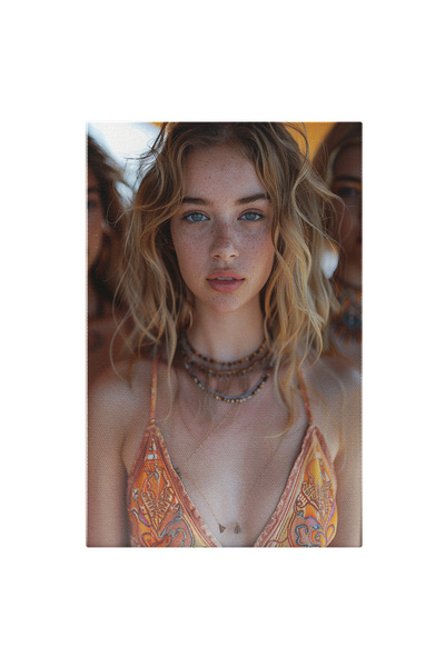 StoryGift Romania Tablou Canvas Gingasa Tanara Cu Parul Lung Blond Si Ochi Al...