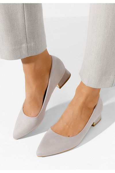 B T Shoes Lexie Grey Low Heel Shoes