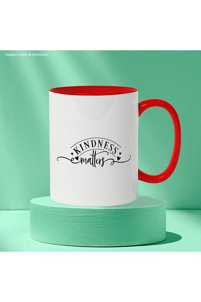 StoryGift Romania Mug with hearts and the text in English "Kindness matters" - kindness matters a, With ,STG.