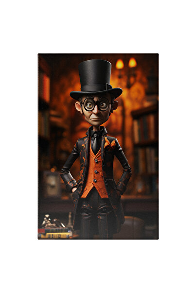 StoryGift Romania Tablou Canvas: Figurina Om Elegant Arta,, Costum, Palarie D...