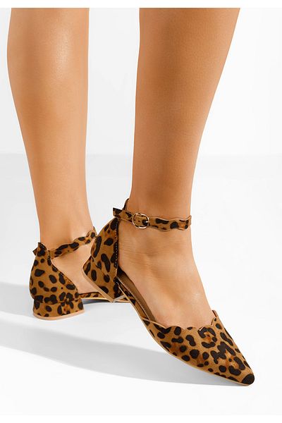 B T Shoes Weber Leopard Low Heel Shoes