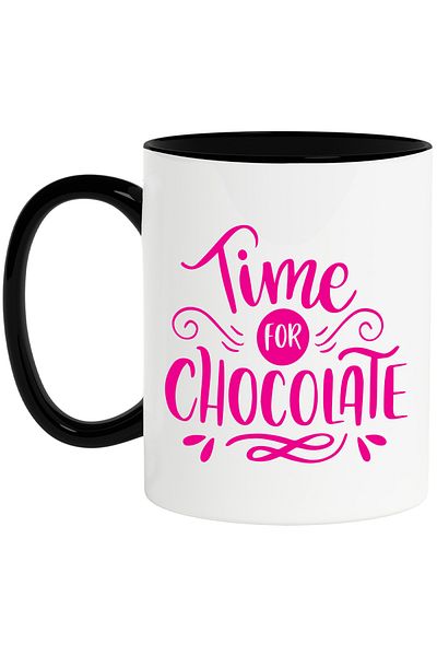 StoryGift Romania Mug for those who love sweets with the text "Time for chocolate" - time p, With