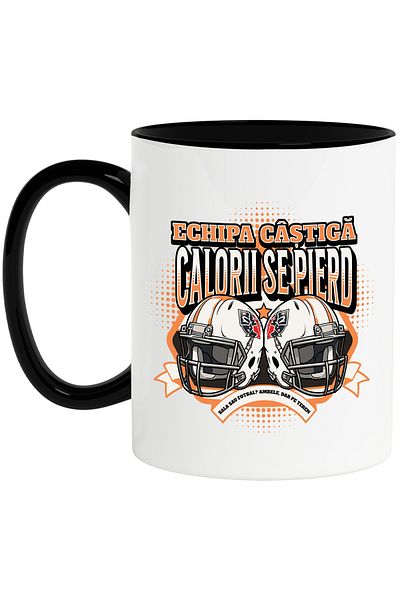 StoryGift Romania Team wins, calories are lost mug, American football, 330ml, Ceramic with Handle, With