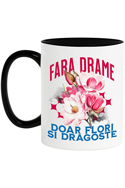StoryGift Romania Cana Cu Buchet De Flori Roz Text Fara Drame Doar Flori Si D...