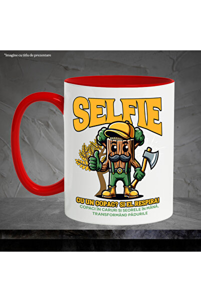 StoryGift Romania Selfie mug with the tree and it breathes, nature, forester, 330ml, Ceramic with R Handle, With, STG.