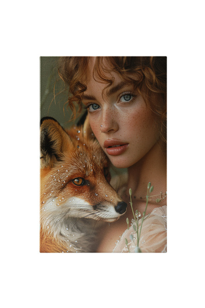 StoryGift Romania Tablou Canvas Fata Cu Ochii Albastri Si Par Roscat Cu Pistr...