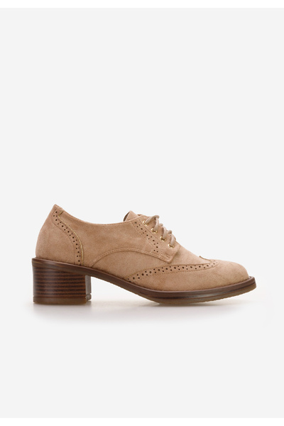 B T Shoes Slick Khaki Lace-Up Heeled Shoes