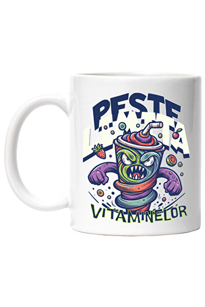 StoryGift Romania Cana Bautura De Fructe Peste Limita Vitaminelor, Shake Proteic, 330ml, Ceramic C, Cu ,stg