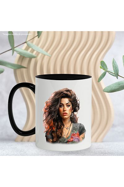 StoryGift Romania Mug With Amy Winehouse, Singer, Artist, Music, Multicolor 330 ml, Ceramic c, With ,STG