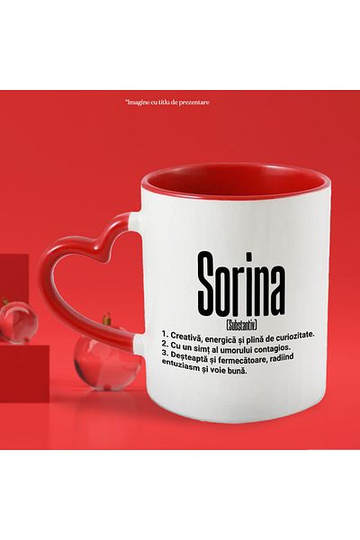 StoryGift Romania Mug With Name Sorina, and Motivational Message, Creative, Smart, Curious, Amu, With, STG.
