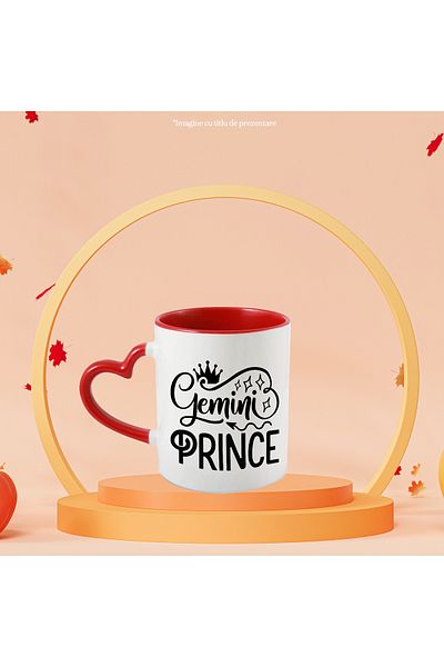 StoryGift Romania Mug with Gemini zodiac sign, illustration, zodiac sign, astrology, symbol, sign, prince, crown, With, STG.