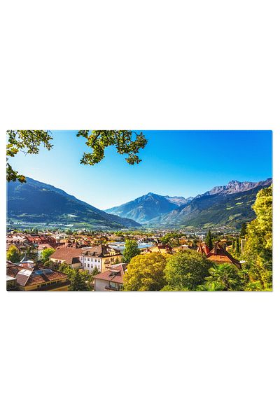 StoryGift Romania Tablou Canvas 140 x 90CM Panorama Merano sau Meran de pe Promenada Tappeiner Vedere