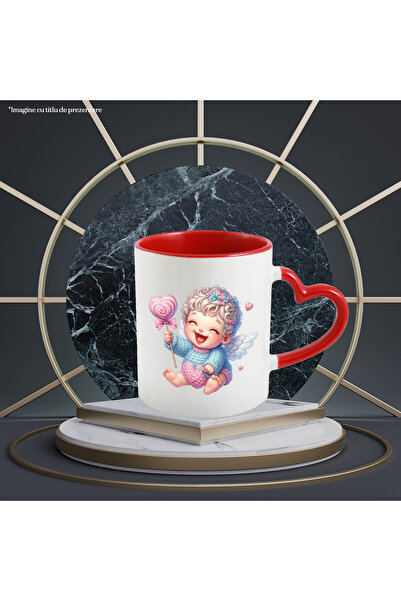 StoryGift Romania Cana cu un bebelus Cupidon, ilustratie, acadea, lana, flanel, ac, inimioare, ind, Cu ,STG
