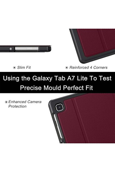 Karll Husă de protecție pentru Samsung Galaxy Tab A7 Lite, TPU, vișiniu/negru, 8,7 inci