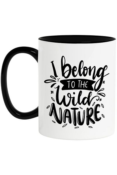 StoryGift Romania Mug for those who go out into the wild with a message in English with a Black Handle, with M