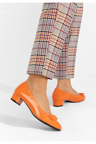 B T Shoes Pantofi Cu Toc Mic Jacki V4 Portocalii
