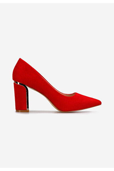 B T Shoes Sireda Red Chunky Heel Shoes