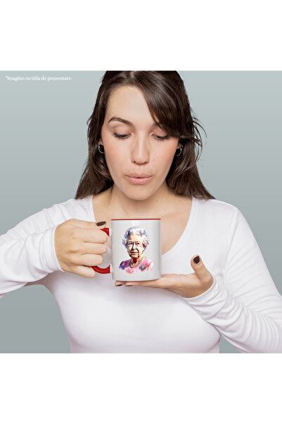 StoryGift Romania Mug With Queen of Great Britain, Elizabeth II, Historical Character, Multicolor 33, With ,STG