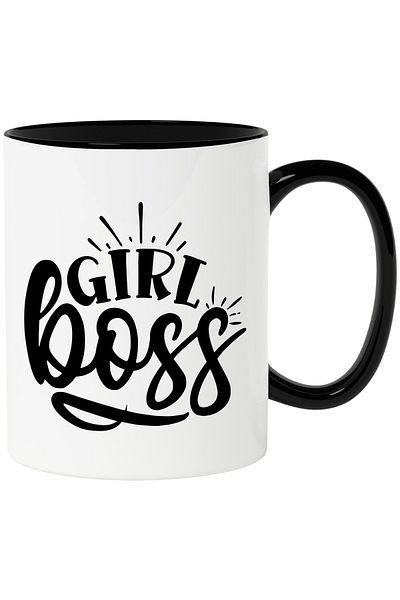 StoryGift Romania Mug with the text in English "Girl boss" - girl boss/business owner multi b, Cu