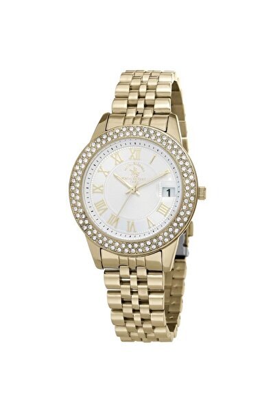 Santa Barbara Polo & Racquet Club ساعة يد نسائية ذهبية Sb.1.10001.3