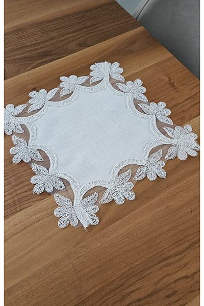 ZESA HOME Luxury Zigon Coffee Table Cover with French Lace