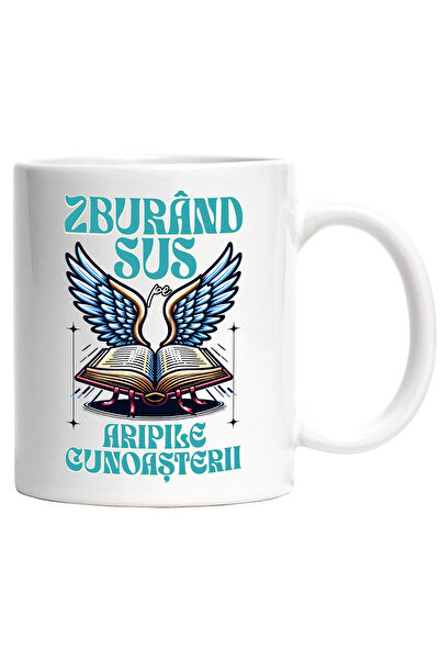 StoryGift Romania Cana Zburand Sus Cu Aripile Cunoasterii, 330ml, Ceramic Cu ...