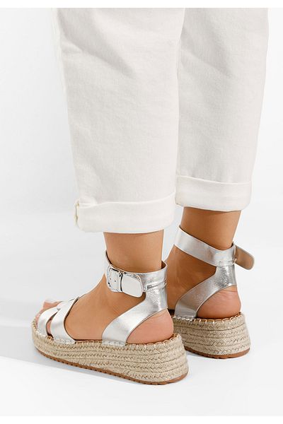 B T Shoes Sandale Cu Platforma Avelena Argintii