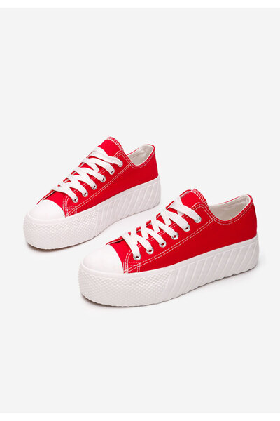 B T Shoes Červené tenisky na platformě Alisson