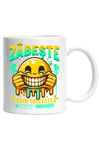 StoryGift Romania Cana Zâmbeste. Adio Tristeţe Smiley Face Chinuit , 330ml, C...