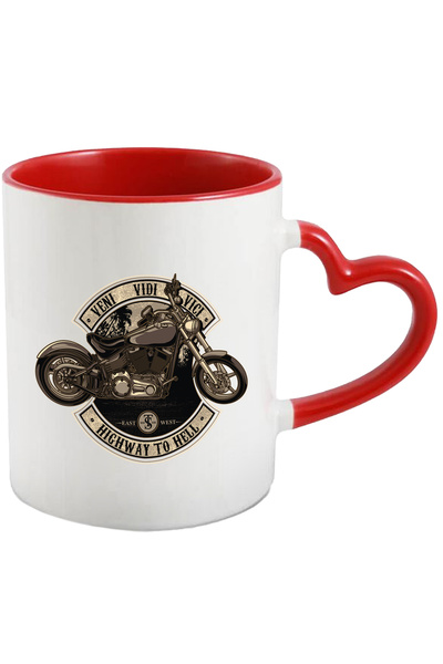 StoryGift Romania Cana Cu Mesaj Veni Vidi Vici, Highway To Hell, Motocicleta, Multicolor 330 Ml, C, Cu ,stg