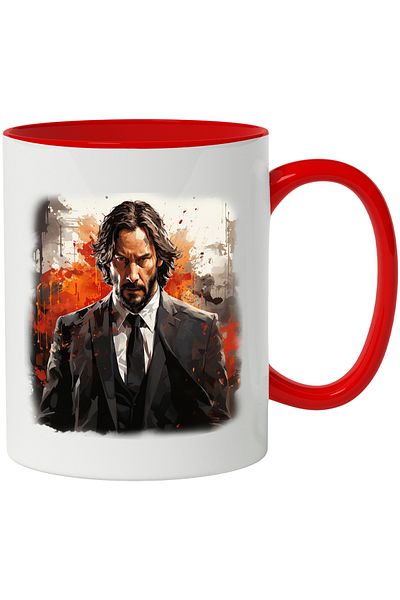 StoryGift Romania John Wick Mug, Fictional Character, Movies, Explosion, Multicolor 330 ml, Ceramic, With