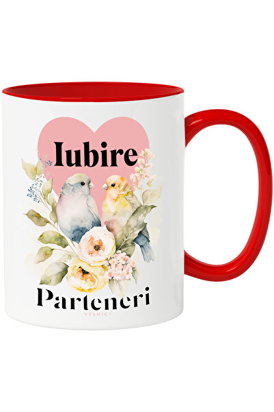 StoryGift Romania Cana Doua Pasari Parteneri Pe Viata, 330ml, Ceramic Cu Mane...