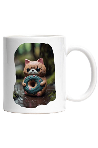 StoryGift Romania Cana Cu Portret Figurina Pisica, Pisica Portocalie Cu Gogoa...