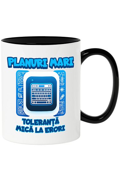 StoryGift Romania Computer Programmer Mug Big plans, low tolerance for errors, 330ml, Ceramic, Cu