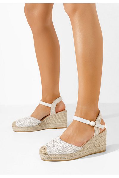 B T Shoes White Flasia espadrille sandals