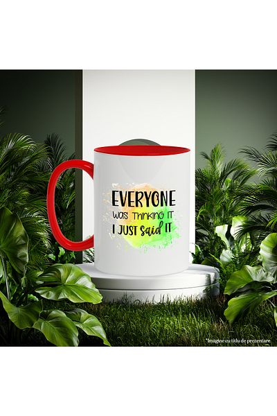 StoryGift Romania Mug with the message "Everyone was thinking it, I just said", illustration, funny, ra, With ,STG.