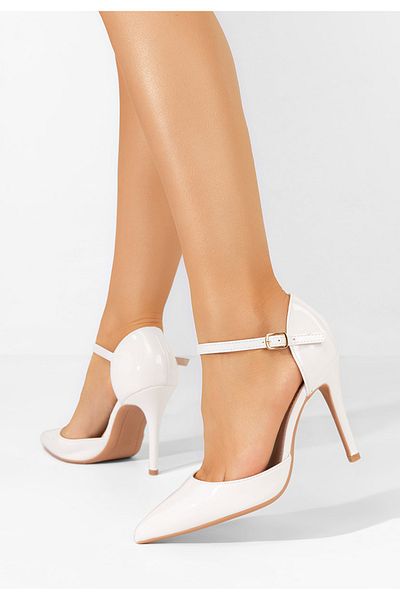 B T Shoes Dottie White Elegant Heeled Shoes