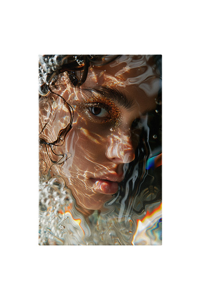 StoryGift Romania Tablou Canvas: Machiaj Acvatic Glitter Portretul Brunetei C...