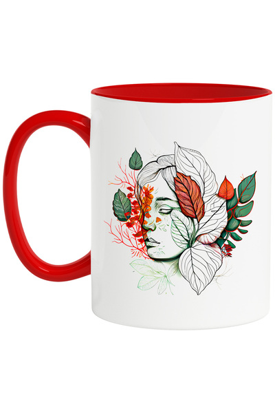 StoryGift Romania Cana Cu O Fata De Femeie | Ilustratie | Serioasa | Verde | ...