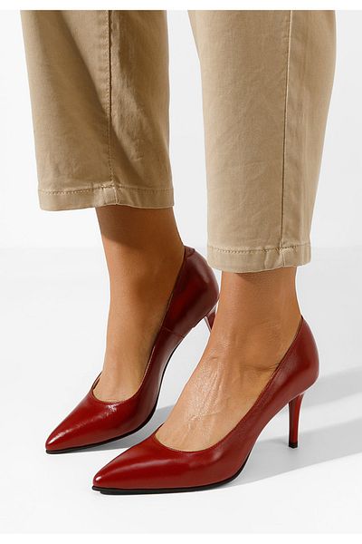 B T Shoes Zigrida red leather stiletto shoes