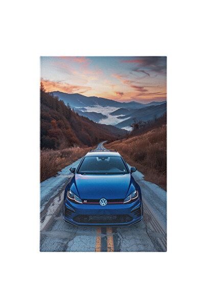 StoryGift Romania Tablou Canvas Masina Albastra De Familie Volkswagen Care Me...